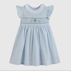 Light Blue smocked dress by Lil Cactus